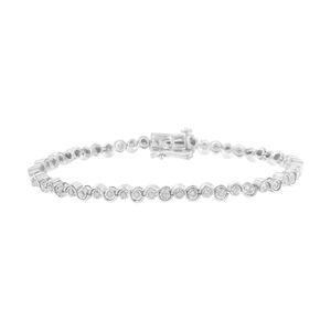 .925 Sterling Silver 1.0 cttw Miracle-Set Diamond "U" Link Bracelet(I-J